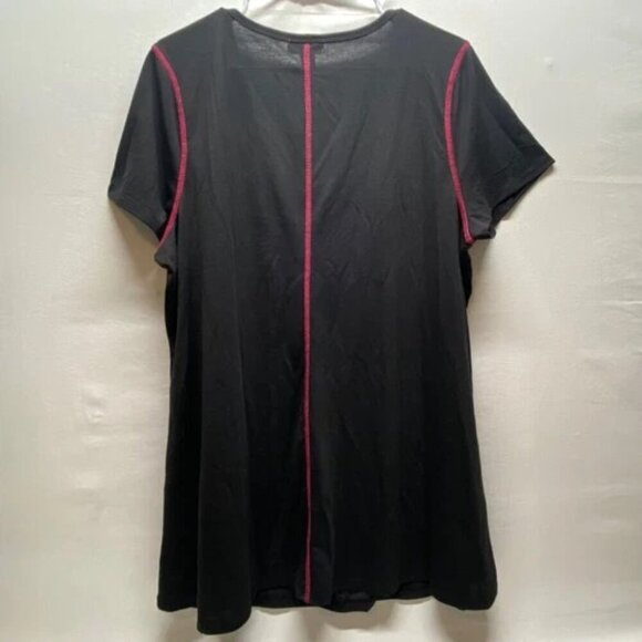 One World Women's XL Tee Black Sugar Skull Rhinestone Soft Day Of The Dead NWT - Picture 2 of 7